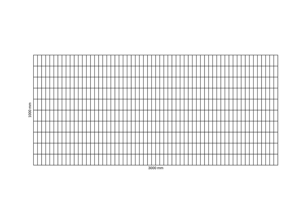 Filet de gabion 3000x1000 mm, maille 50x100 mm