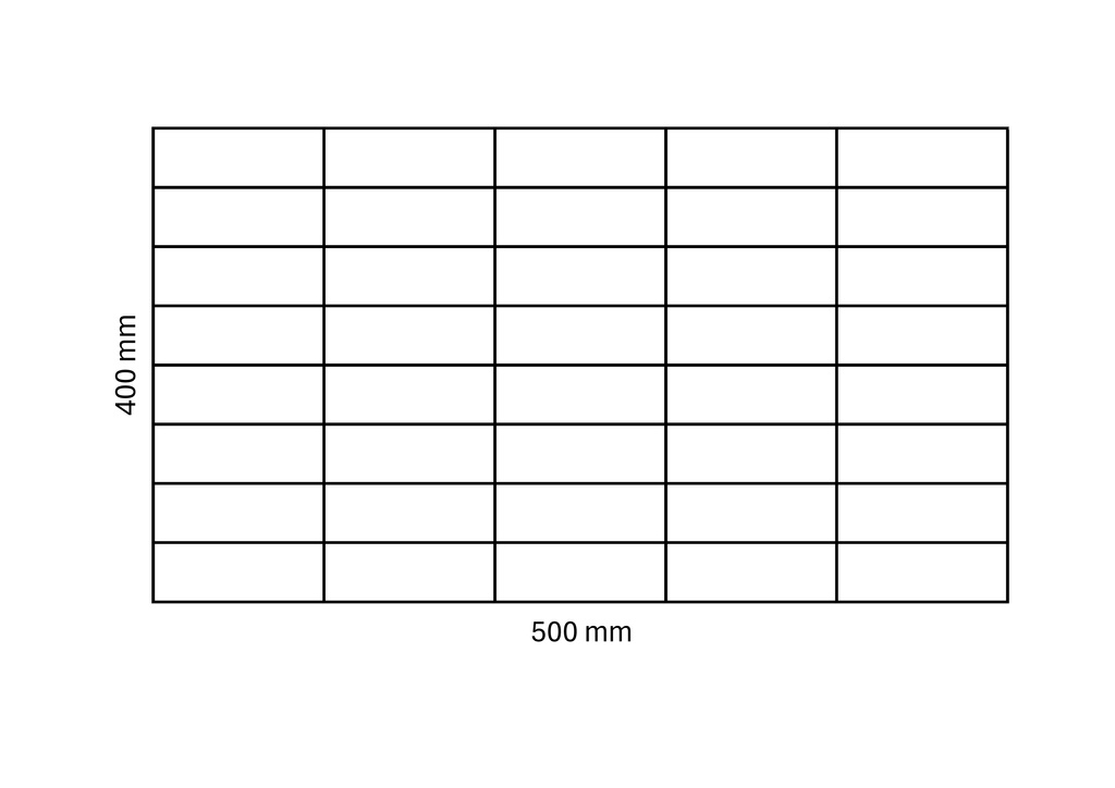 Filet de gabion 500x400 mm, maille 100x50 mm