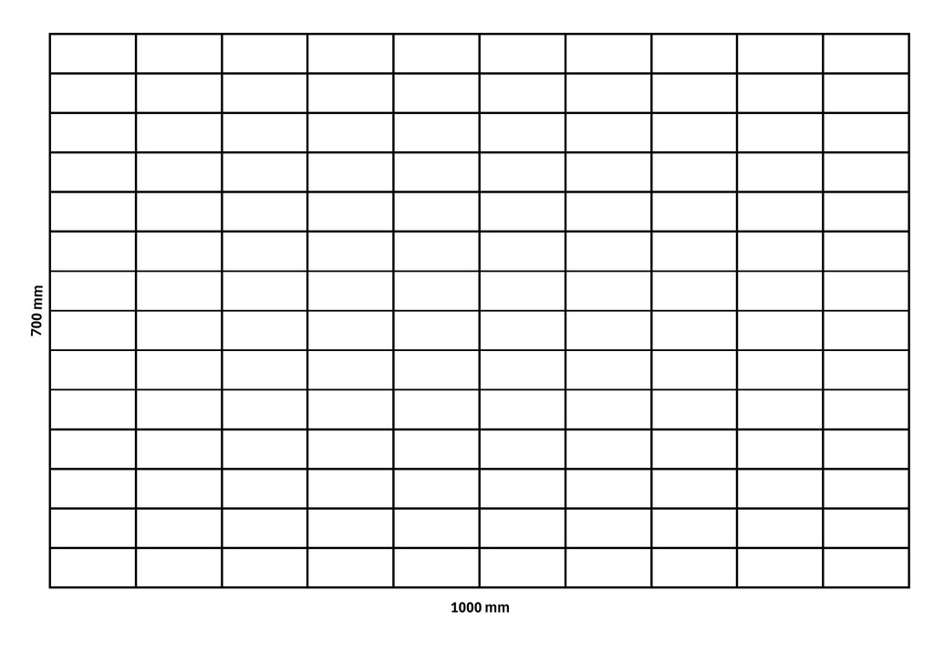 Filet de gabion 1000x700 mm, maille 100x50 mm