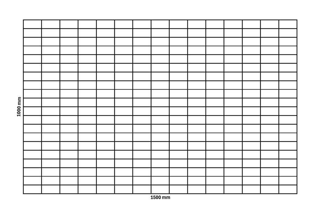 Filet de gabion 1500x1000 mm, maille 100x50 mm