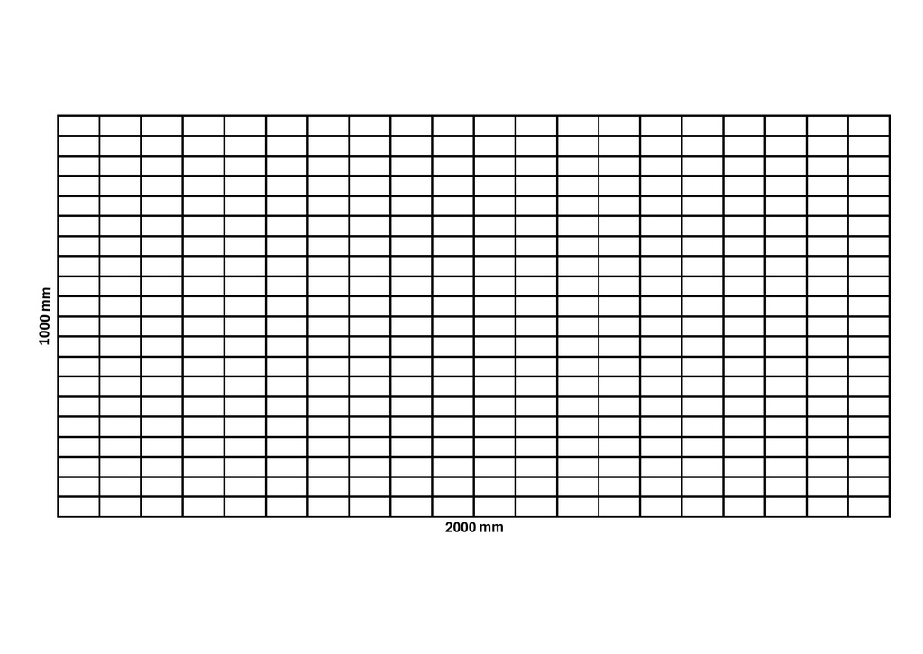 Filet de gabion 2000x1000 mm, maille 100x50 mm