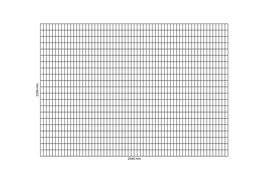 Filet de gabion 2040x2100 mm, maille 33x100 mm