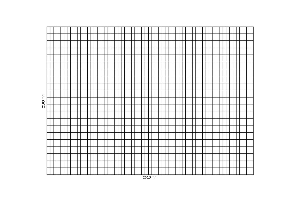 Filet de gabion 2010x2100mm, maille 33x100 mm