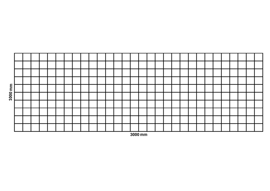 Filet de gabion 3000x1000 mm, maille 100x100 mm
