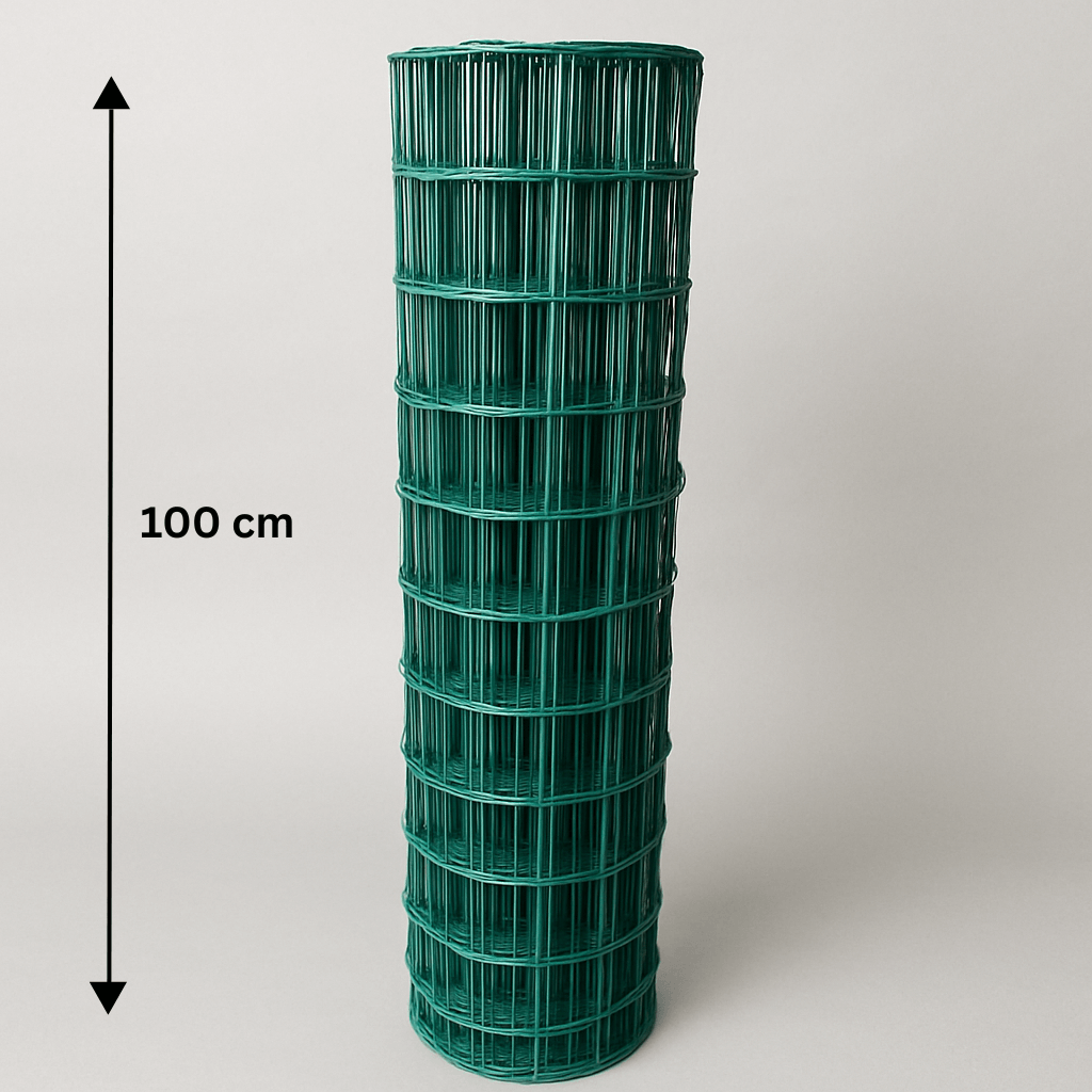 Treillis soudé plastifié Metuje - vert - hauteur 100 cm, maille 100*75 mm, rouleau 25 m