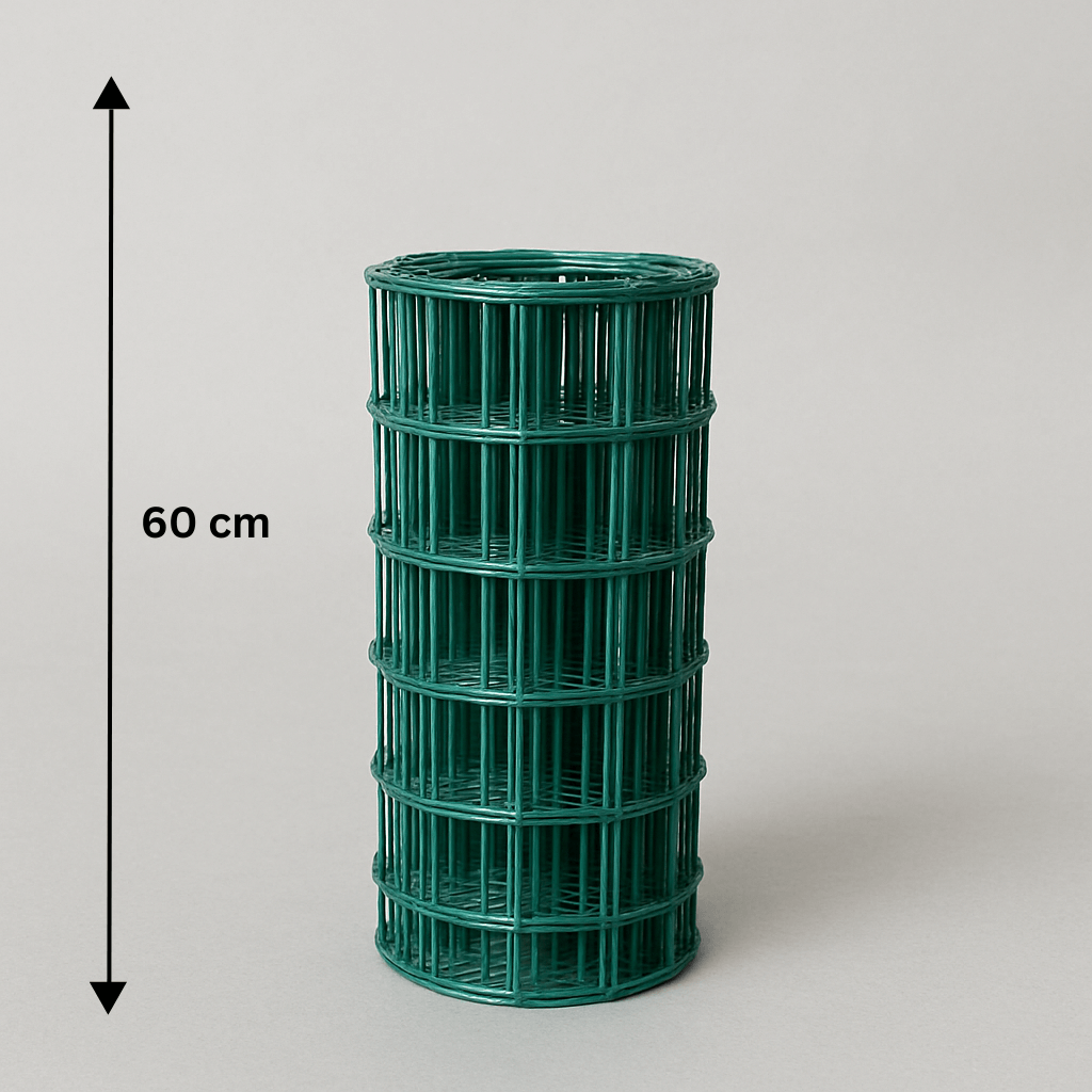 Treillis soudé plastifié Metuje - vert - hauteur 60 cm, maille 100*50 mm, rouleau 25 m