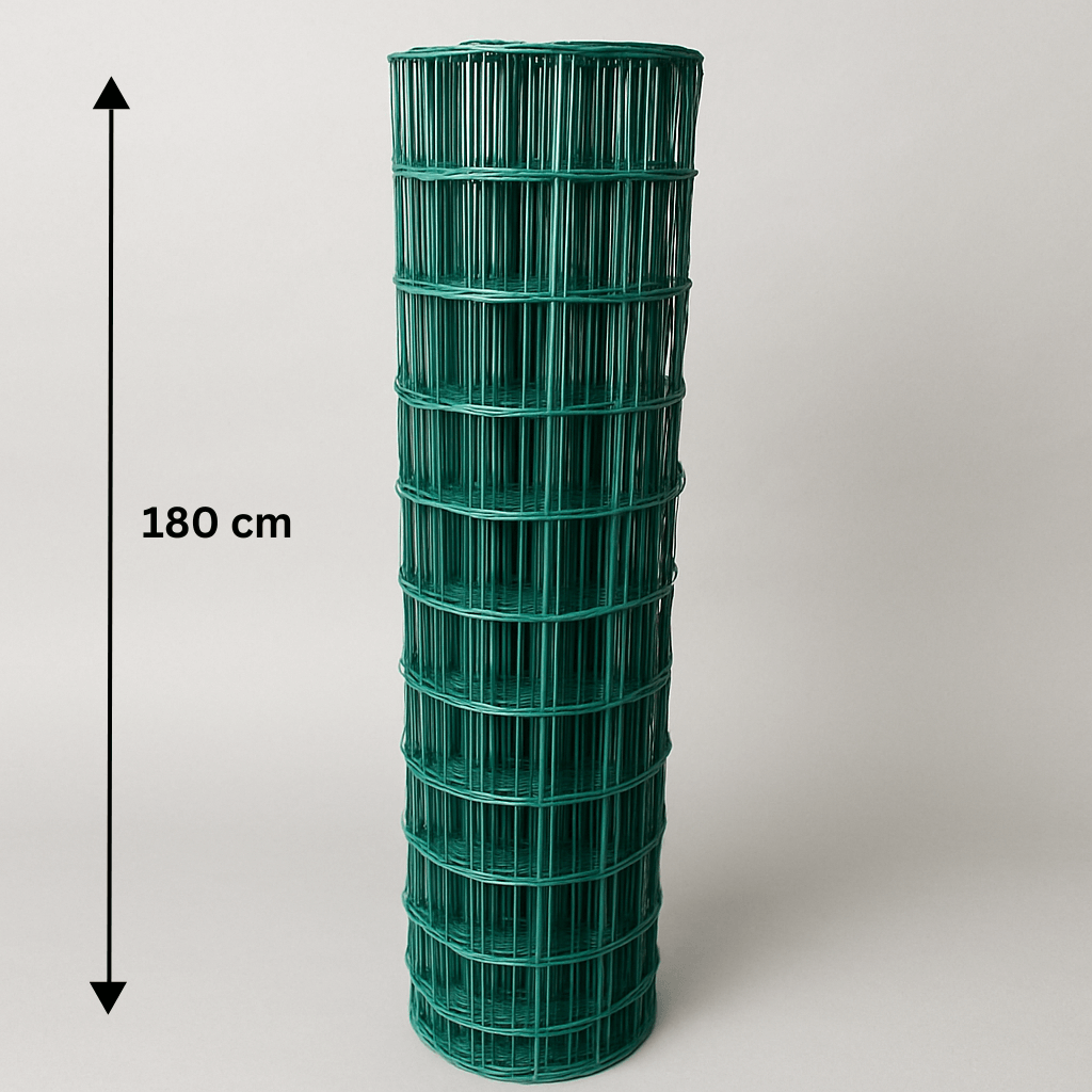 Treillis soudé plastifié Metuje - vert - hauteur 180 cm, maille 100*50 mm, rouleau 25 m