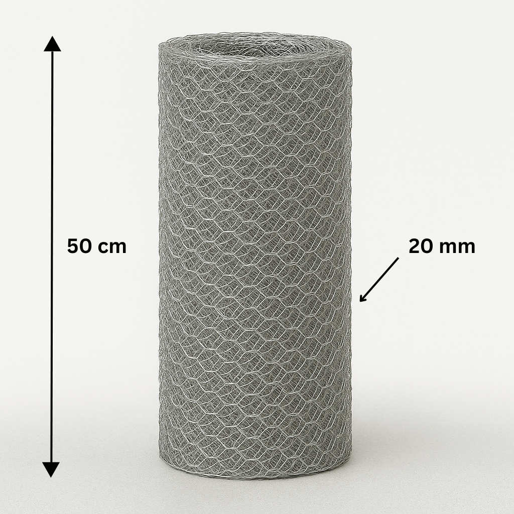 Maille hexagonale galvanisée 20/0,7/500/10m