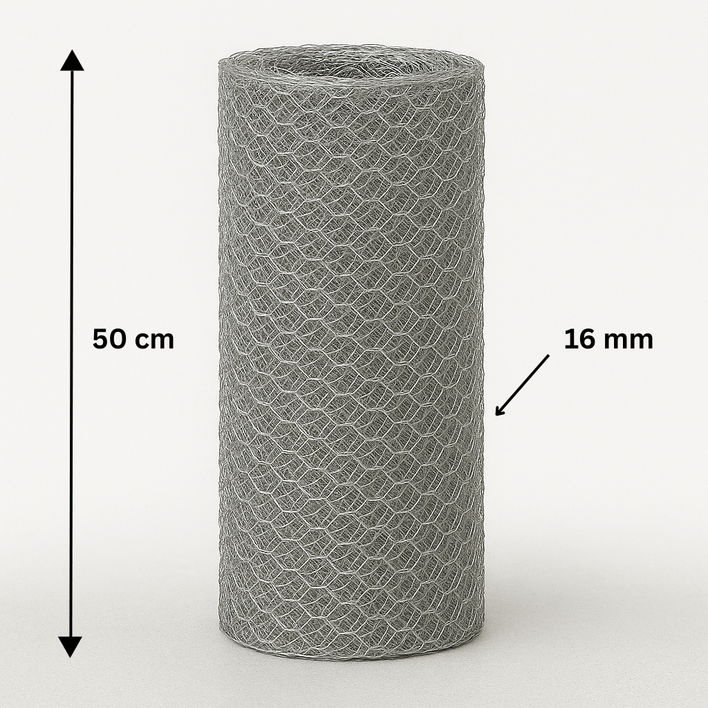 Maille hexagonale galvanisée 16/0,7/500/10m
